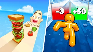 Satisfying Mobile Games ... Sandwich Run, Sandwich Runner, Juice Run, Going Balls, Tall Man Run