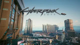 Flying to Arasaka Waterfront - Cyberpunk 2077 mellow tunes - 4 hours