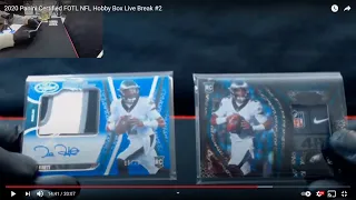 2020 Panini Certified FOTL NFL Hobby Box Live Break #2