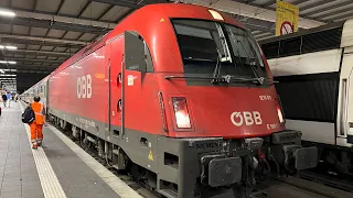 Einfahrt des EC 80 in München Hbf auf Gleis 11