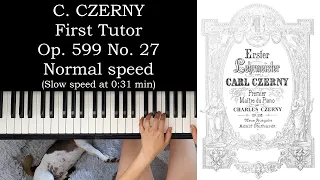 Carl Czerny - First Tutor - Op. 599 No. 27 / Tutorial & Free Sheets (Piano) [Mom with Grand Piano]