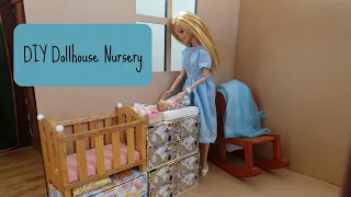 DIY Dollhouse Nursery | How to Make a Miniature Nursery | DIY Miniature Crib and Changing Table