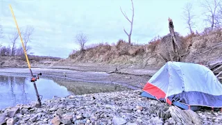 Winter KAYAK CAMPING for BIG FISH!! (Catch and Cook)