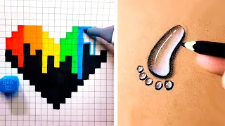 EASY DRAWING TRICKS. SIMPLE DRAWING TUTORIALS. DRAWING IDEAS