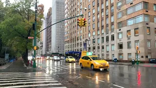 ⁴ᴷ⁶⁰ Walking During Heavy Rain with Strong Winds in New York City