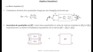 Paramètres S 1ère Partie