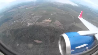 Посадка в Домодедово / Landing at DME TRANSAERO B737-500 EI-UNG