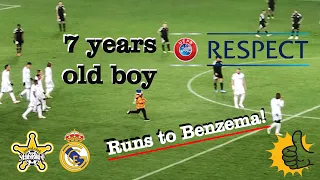 Boy runs to #Benzema | Champions League Sheriff - Real Madrid | Watch players' reaction