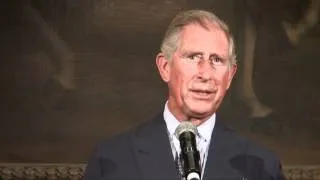 The Prince of Wales makes a speech at the launch of the BFC's London Collections Men