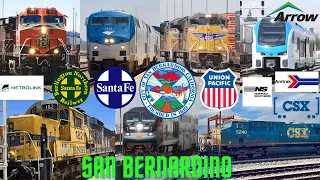 Railfanning San Bernardino! FT H1 Lead, ATSF GP60, CSX, NS, Redlands Arrow, Amtrak SWC 6/9/2022