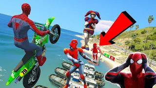 Game GTA V Siêu Nhân Người Nhện Lái Xe Máy Xúc, Ô Tô Cứu Hỏa, New Challenge Monster lolipop