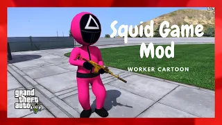 PC Modding Tutorials: How To Install The Squid Game Worker Cartoon Mod In GTAV | Peds & Skin Mods