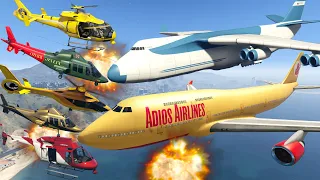 GTA V: Every Airplanes Into Helicopters Best Extreme Longer Crash and Fail Compilation