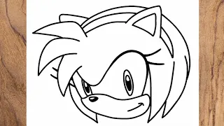 How to draw Amy Rose from sonic step by step