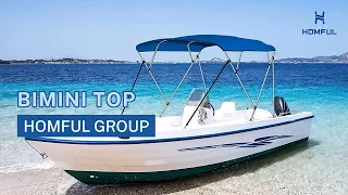 Homful Group Boating Bimini Top 4 Bow Round Tube