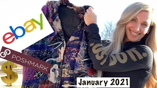 What sold on EBay & Poshmark January 2021 Full Time Reseller * BOLO Brands to sell online for profit