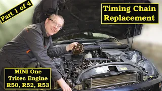 Part 1 Mini One R50 R53 Timing Chain Replacement Tritec Engine 🚗 Up to removing Cam Sprocket.