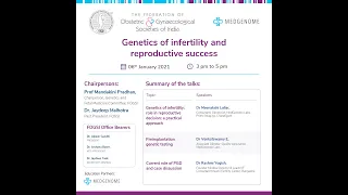 FOGSI Webinar: Genetics of Infertility and Reproductive Success