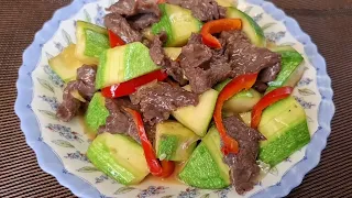 ZUCCHINI STIR FRUED WITH BEEF, YUMMY & DELIVIOUS RECIPE! MUST TR Y! #lutongbahay