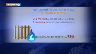 Нові тарифи на газ та опалення