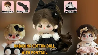 UNBOXING COTTON DOLL 20CM+PONYTAIL+COTTON DOLL CLOTHES #cottondoll #asmr