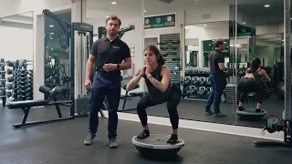 Bosu Ball Squat- A variation of a traditional squat.