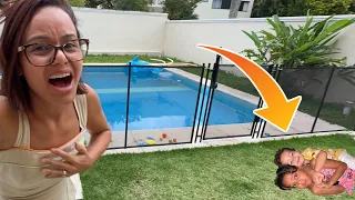 TEM um DESCONHECIDO usando a PISCINA da casa NOVA - Lara e família