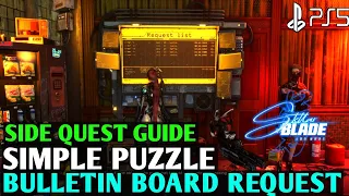 Simple Puzzle STELLAR BLADE Simple Puzzle Side Quest Guide | Stellar Blade Bulletin Board Request