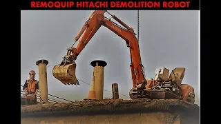 Concrete Plant Roof De-scaling | Remoquip Remote Control Excavator | Demolition Robot