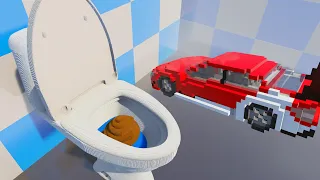 Cars Jumping Into Toilet | Teardown