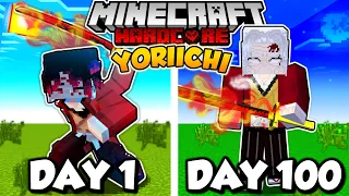 I Survived 100 DAYS as YORIICHI in Demon Slayer Minecraft!