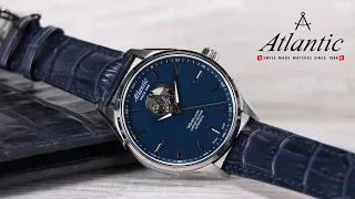 1 ИЗ 888! Краткий обзор швейцарских часов Atlantic Worldmaster Open Heart Limited Edition Blue 42mm