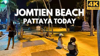 [4K] Walking evening Jomtien beach Pattaya. January, 2024
