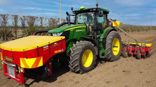 John Deere 7230R & Vaderstad Tempo L 12 - Sowing Maize