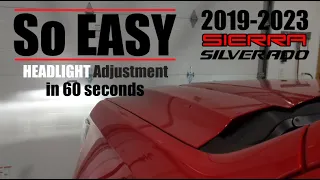 2019-2023 Sierra/Silverado: Headlight Aiming/Adjustment