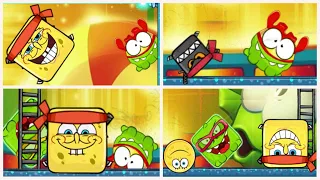 RED BALL 4  SPONGEBOB BALL & OM NOM BALL 'FUSION BATTLE' with SPONGEBOB & OM NOM BOSSES VOLUME 1 & 3