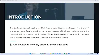 2025 Beckman Young Investigator (BYI) Program Information