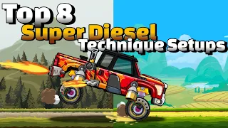 🏁Top 8 Super Diesel 4×4 Technique Setups🏁 - Hill Climb Racing 2 - HC | Racer