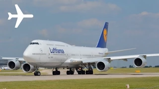 DIVERSION Lufthansa B747-8 Close Up takeoff from Manchester Airport