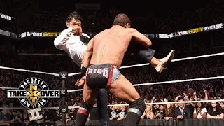 Hideo Itami hits Austin Aries with the GTS: NXT TakeOver: Brooklyn II, on WWE Network