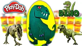 Huevo Sorpresa Gigante de TIRANOSAURIO REX Jurassic World de Plastilina Play doh en Español