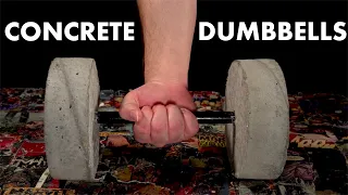 DIY Concrete Dumbbells