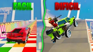 MEGA RAMPA NIVEL FÁCIL vs NIVEL DIFICIL!! - GTA V ONLINE