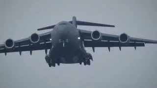 INTENSE US - Air Force Boeing C-17A Globemaster III Overhead Landing (HD)