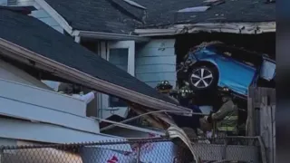 Crews tearing down Crystal Lake garage after car slams into it