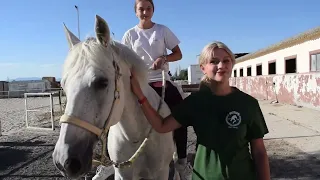 Campamentos de Equitación en Madrid - Verano en Hípica Sarama - Nadamos en el río con los caballos!