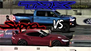 Dodge RAM 1500 TRX vs A90 Supra 1/4 Mile