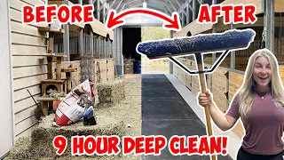 DEEP CLEANING MY DREAM HORSE BARN FOR 9 HOURS! | *SO SATISFYING*