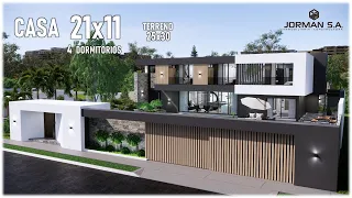 House Design | Modern House Design | 21x11m 2 Storey | 4 Bedrooms