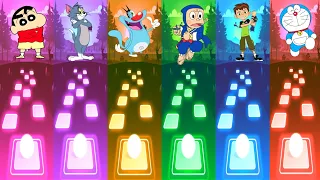 Shinchan vs Tom and Jerry vs Oggy vs Ninja Hattori vs Ben 10 vs Doraemon - Tiles Hop EDM Rush